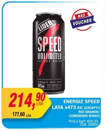 Maxiconsumo Energiz SPEED lata x 473cc oferta