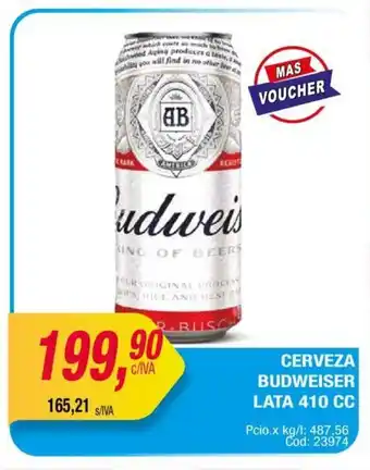 Maxiconsumo Cerveza BUDWEISER lata x 410cc oferta