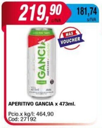 Maxiconsumo Aperitivo GANCIA x 473ml oferta