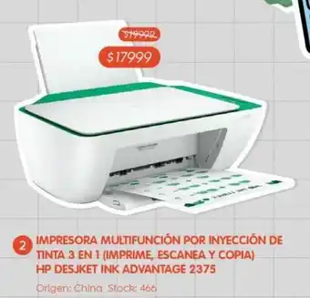 Jumbo Impresora multifunción hp deskjet ink advantage 2375 oferta