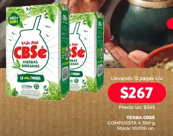 Supermercados Tadicor Yerba CBSÉ 500g oferta