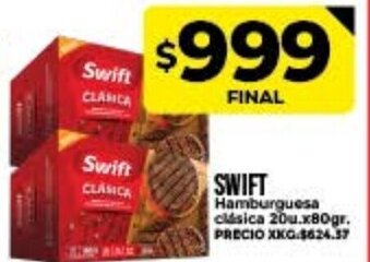 Supermayorista Vital Swift Hamburguesa clásica 20u.x80gr oferta