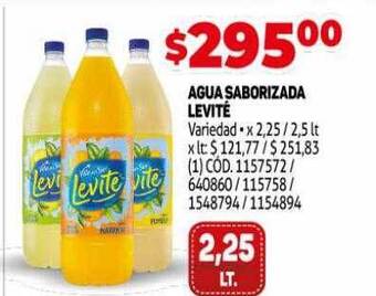 Makro Agua saborizada levité oferta