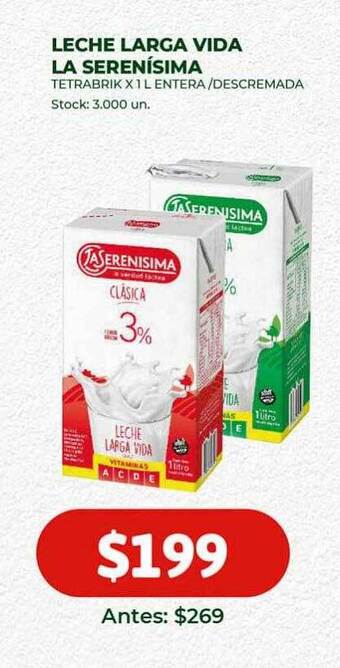 Super MAMI Leche larga vida la serenísima oferta