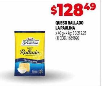 Makro Queso rallado la paulina oferta