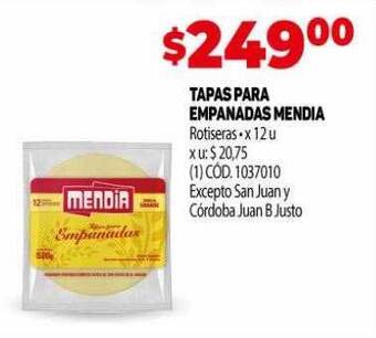 Makro Tapas para empanadas mendia oferta