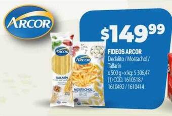 Makro Fideos arcor oferta