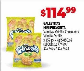 Makro Galletitas mini polvorita oferta