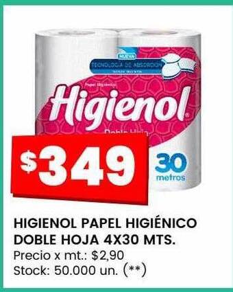 Changomas Higienol papel higiénico doble hoja oferta