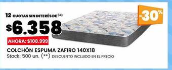 Changomas Colchón espuma zafiro 140x18 oferta