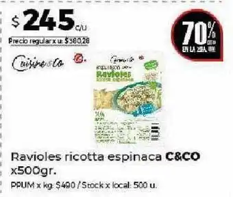 Disco Ravioles ricotta espinaca c&co oferta