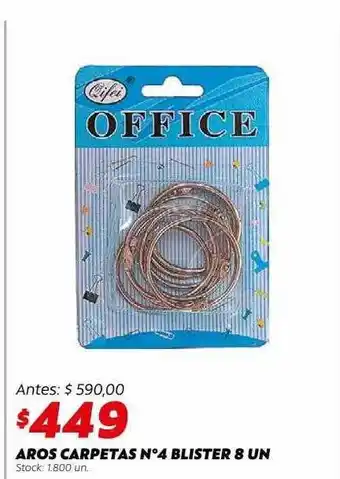Aros carpetas n°4 blister 8