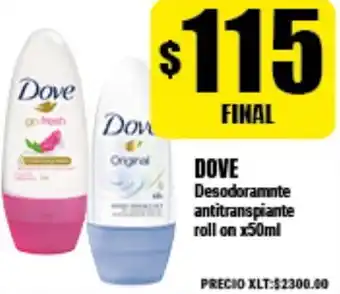 Supermayorista Vital Dove Desodorante antitranspirante roll on x 50ml oferta