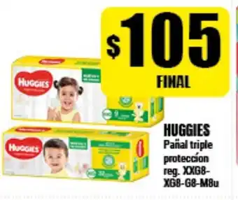 Supermayorista Vital Huggies Pañal triple proteccíon reg. XXG8-XG8-G8-M8u oferta