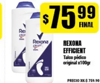 Supermayorista Vital Rexona Efficient Talco pédico original x100gr oferta