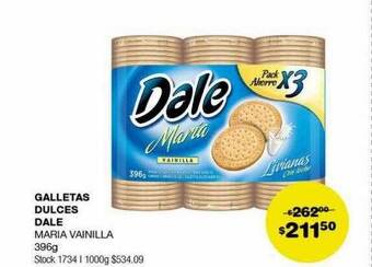 Atomo Conviene Galletas dulce dale maria vainilla oferta