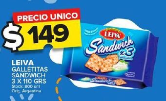 Carrefour Maxi Galletas leiva sandwich 3 x 110g oferta