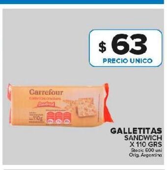 Carrefour Maxi Galletas sandwich 110g oferta