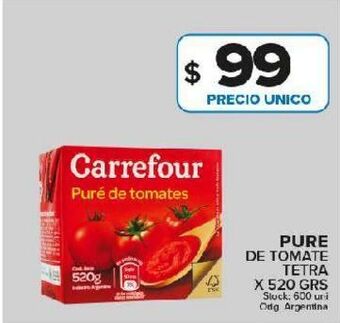 Carrefour Maxi Puré de tomate carrefour 520g oferta