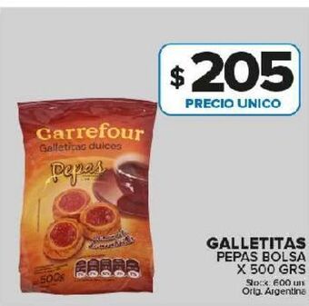 Carrefour Maxi Galletas pepas bolsa x 500g oferta
