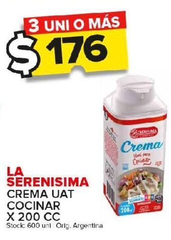 Carrefour Maxi Crema uat cocinar la serenísima x 200cc oferta