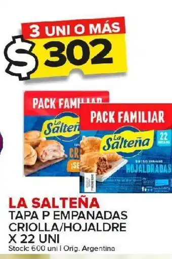 Carrefour Maxi Tapa p/empanada criolla la salteña x 22uni oferta