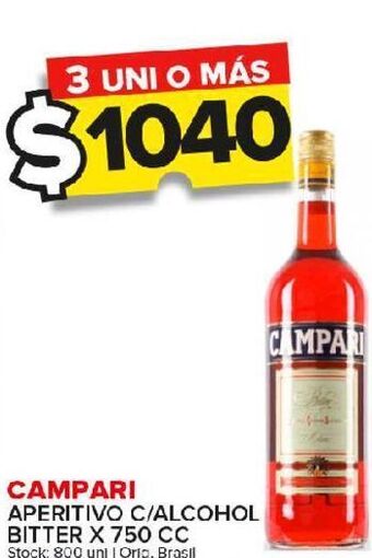 Carrefour Maxi Aperitivo campari c/alcohol bitter x 750cc oferta