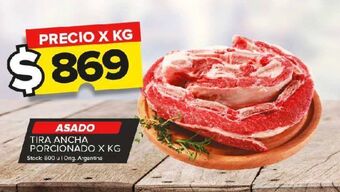 Carrefour Maxi Asado tira ancha porcionado x kg oferta