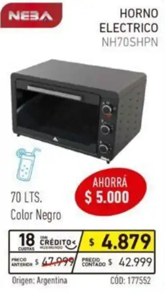 Musimundo Neba Horno Electrico NH7SHPN oferta