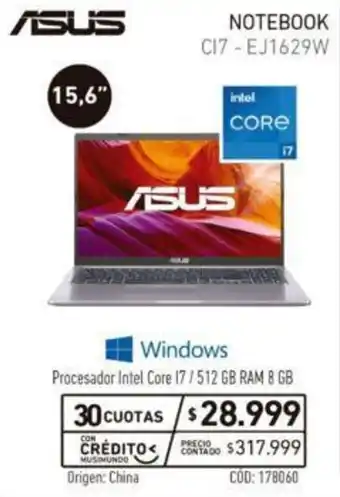 Musimundo Asus Notebook C17 - EJ1629W - 15.6" oferta