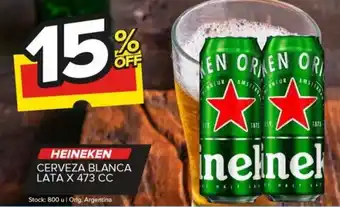 Carrefour Maxi Heineken Cerveza Blanca lata x 473cc oferta