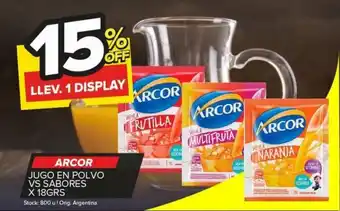 Carrefour Maxi Arcor Jugo en Polvo vs Sabores x 18g oferta