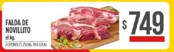 Supermercados Vea Falda de Novillito el kg. oferta