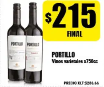 Supermayorista Vital Portillo Vinos Varietales x750cc oferta