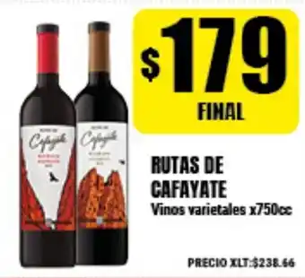 Supermayorista Vital Rutas De Cafayate Vinos varietales x750cc oferta