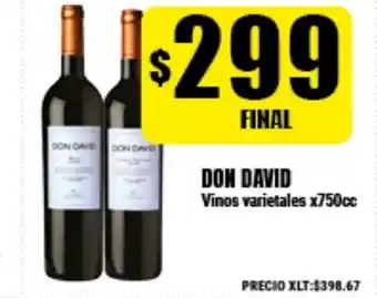 Supermayorista Vital Don David Vinos varietales x750cc oferta
