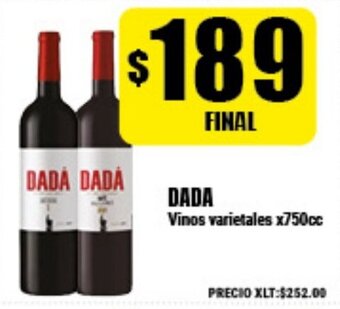 Supermayorista Vital Dada Vinos varietales x750cc oferta