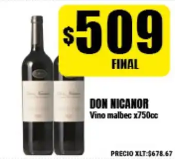 Supermayorista Vital Don Nicanor Vino malbec x750cc oferta
