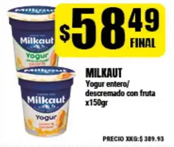 Supermayorista Vital Milkaut Yogur entero/descremado con fruta x150gr oferta