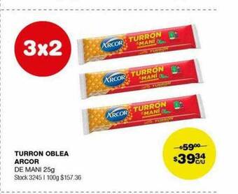 Atomo Conviene Turron oblea arcor de mani oferta
