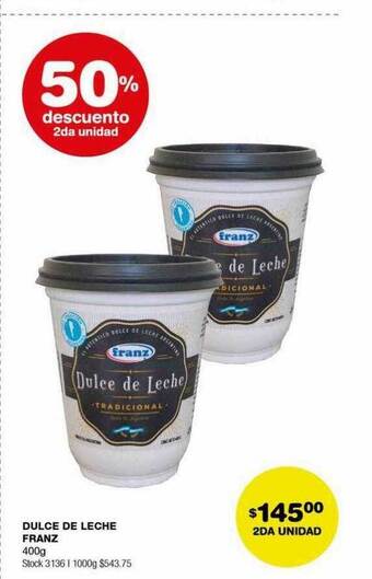 Atomo Conviene Dulce de leche franz 50% descuento 2da unidad oferta