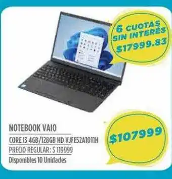Supermercados Vea Notebook vaio oferta