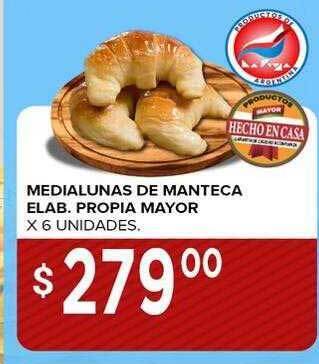 Supermercados Mayor Medialunas de manteca elab. propia mayor oferta