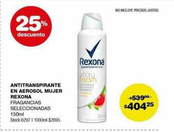 Atomo Conviene Antitranspirante en aerosol mujer rexona oferta