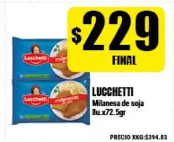 Supermayorista Vital Lucchetti Milanesa de soja 8u.x72.5gr oferta
