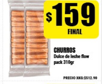 Supermayorista Vital Churros Dulce de leche flow pack 310gr oferta