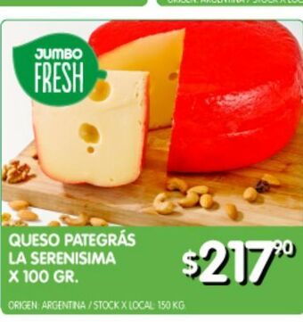 Jumbo Queso pategrás oferta