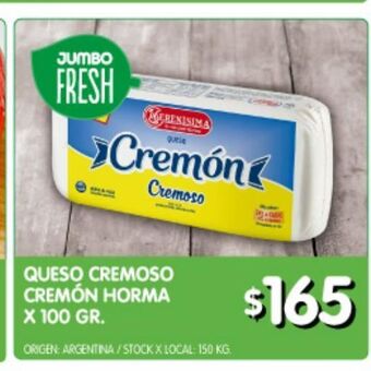 Jumbo Queso cremoso cremón horma oferta