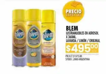 Pigmento Blem lustramuebles en aerosol oferta