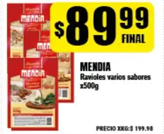 Supermayorista Vital Mendia Ravioles varios sabores x500g oferta